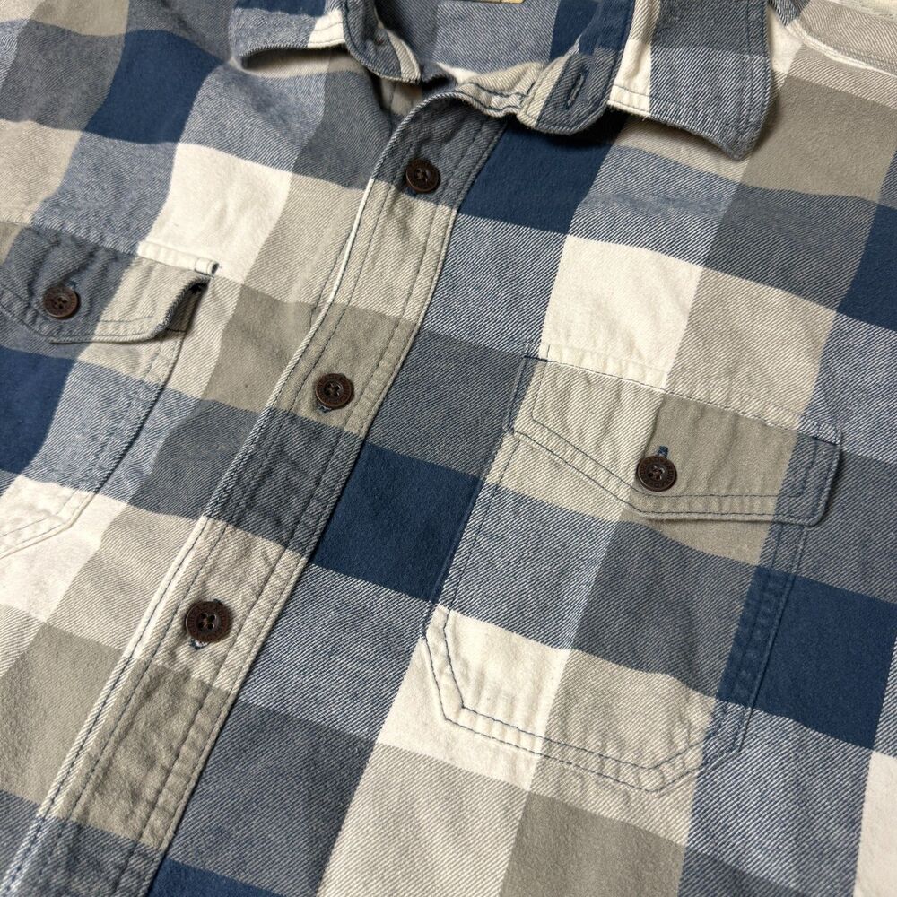 Red‎ Head Brand Co Men's XL Blue Grey Buffalo Plaid Flannel Shirt Cotton - Picture 3 of 10